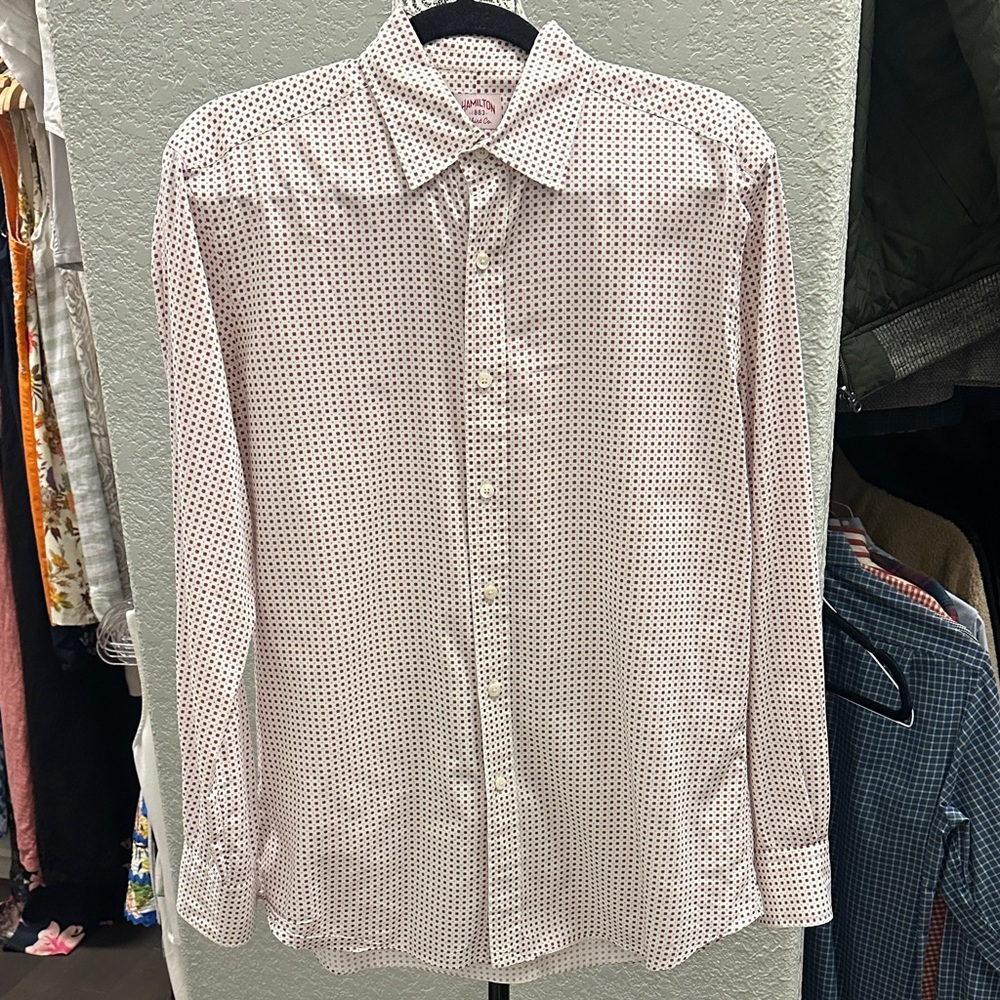 Hamilton 1883 Red and Pink Dotted Button Down Men’s Shirt